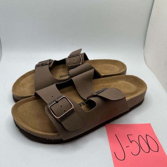 CUSHIONAIRE Women's Cork Footbed Sandal With +Comfort 6 BROWN - Picture 3 of 7